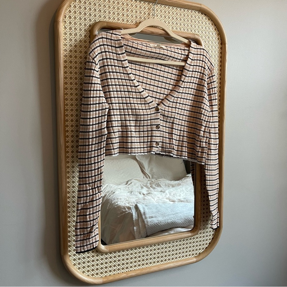 Pacsun Striped Button Cropped Cardigan Top